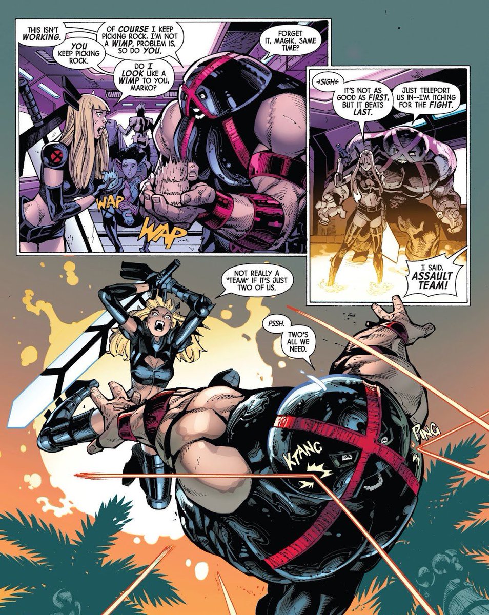 My favorite Magik highlight of the year was when she shared a singular brain cell with Juggernaut in the first issue of X-Men 2024 😭