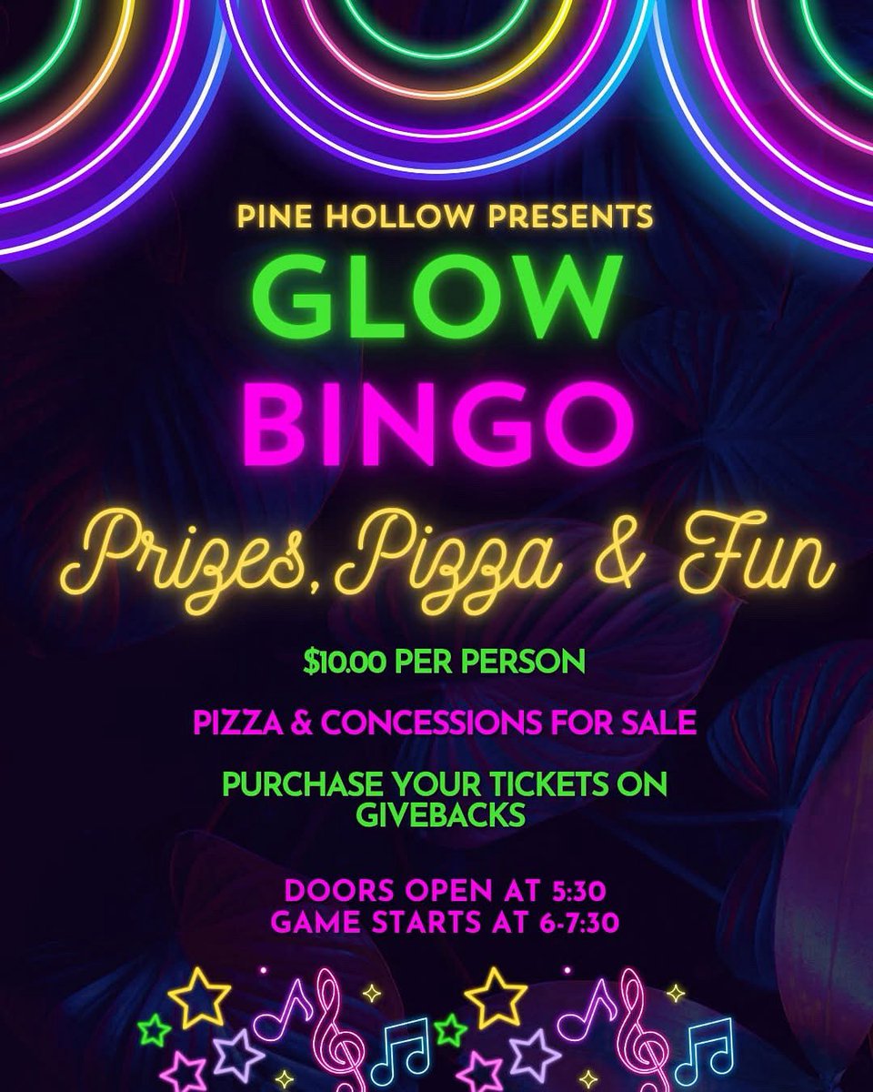 PHMSPTSA's tweet image. 📅 Date: Friday, October 17th
⏰ Doors Open at 5:30, Games from 6:00-7:30
📍 Location: Pine Hollow Middle School
💻Sign up on Givebacks- $10.00 per person, must pre-register
🎉Prizes include Gift Cards, Spirit Wear, and a GRAND prize worth winning
🍕 Pizza &amp;amp; Concessions for sale