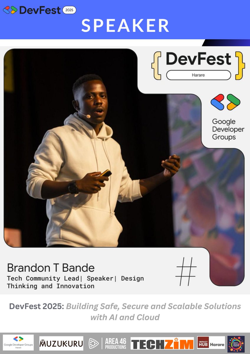 gdg_harare's tweet image. Brandon – Tech Community Lead, Speaker & Innovator | Inspiring developers through design thinking and real-world impact.
#DevFestHarare
#IOT
#AI
#flutter
#Cloud