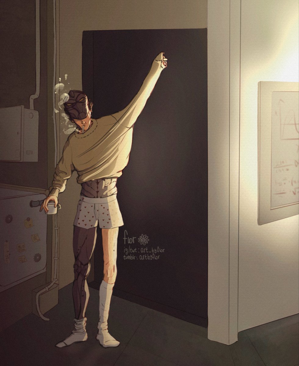 taking a break from work to indulge in a little of machine herald wearing a sweater. got the idea from my tl and i couldn't get it off my head