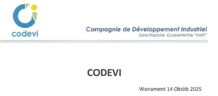 La compagnie de développement industriel CODEVI a annoncé la reprise de ses activités à partir du mercredi 15 octobre à l'heure habituelle.Les responsables ont invité tous les employés à se présenter sur les lieux de travail après une entente trouvée avec les autorités locales.
