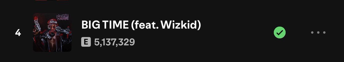 🚨 BREAKING NEWS:

ODUMODUBLVCK &amp; Wizkid — "BIG TIME" has surpassed 5m streams on Spotify on it 8th day of release gain over [+436K] new streams🔥❤🦅