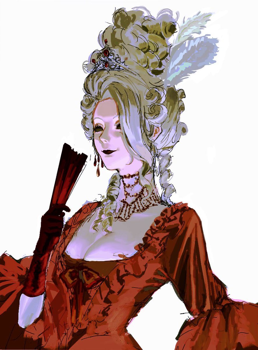 #bloodyqueen 这张作品只有上色部分是我完成的，线稿是我朋友画的