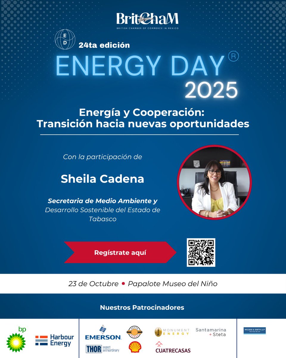 Nos honra contar con la participación de:

⚡ Vinicio Suro 
⚡ Iván Cajeme Villarreal 
⚡ <a href="/SheilaCadena/">Sheila Guadalupe Cadena Nieto</a> 

Líderes clave en el diálogo energético de #EnergyDay2025 ⚡
📅 23 OCT | CDMX
👉 Regístrate: lnkd.in/ejZb_-C5