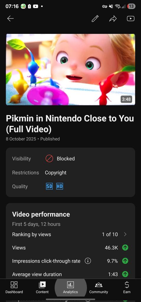 Well that was short lived. I previously got this video unblocked by Nintendo but then as they finalised it, they unblocked it again. Weird but ok #Pikmin