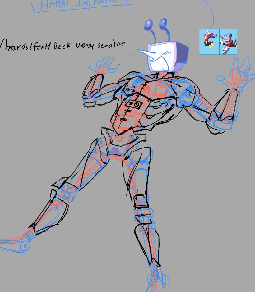 tobtobaaaa's tweet photo. me desmaye y cuando desperte estaba esto por que me estresaba no entender como funcionaba su cuerpo: no se, es como una fusion rara de endoesqueletos animatronicos de los 80s, terminator, y una caja electrica. 
y wireplay de gratis por que por que no? https://t.co/YFM5hAdW2w
