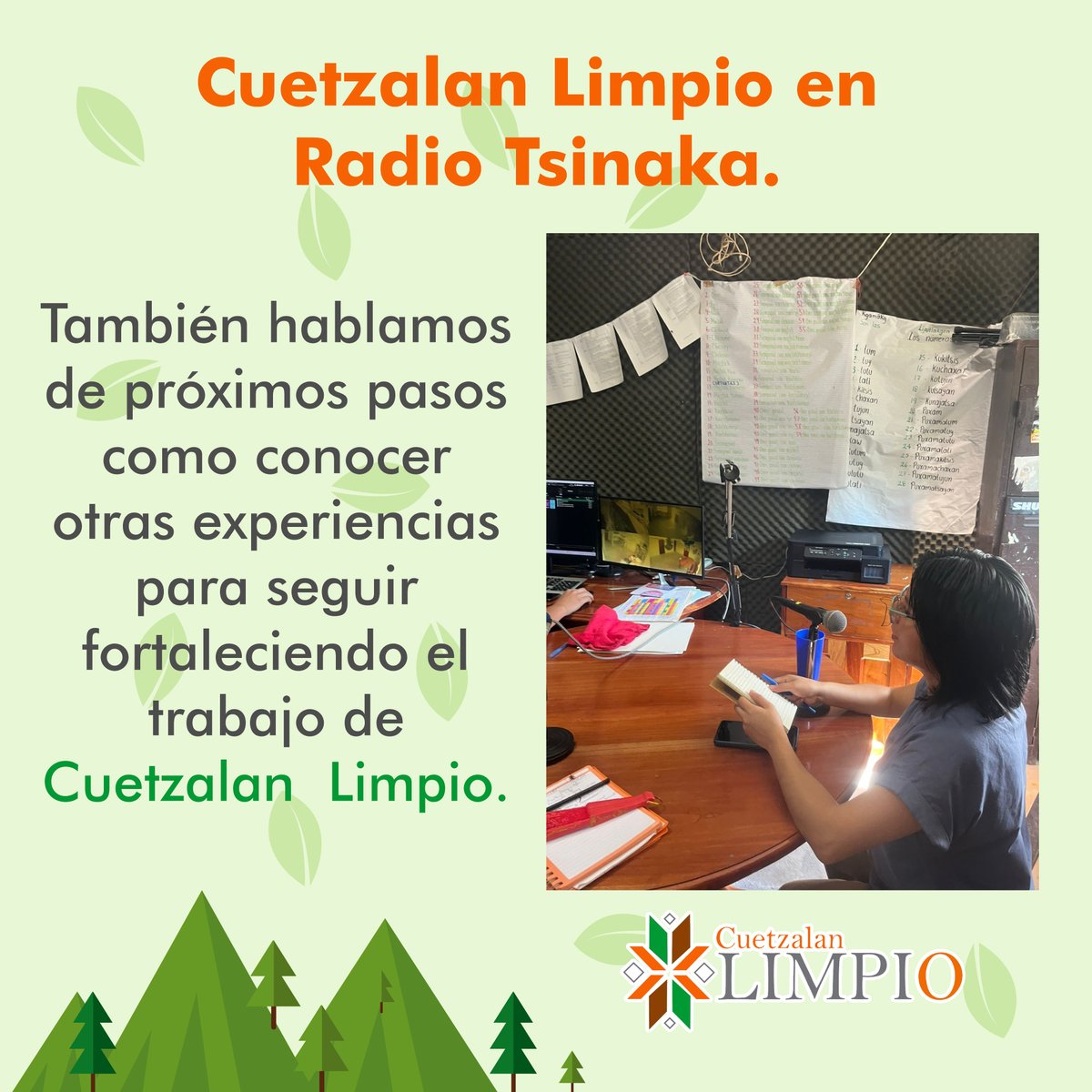 CuetzalanLimpio's tweet photo. Compartimos nuestro trabajo como Cuetzalan Limpio con Radio Tsinaka,  hablamos de nuestra trayectoria, logros, avances, acercamiento con organizaciones, así como del Reglamento de Manejo de RSU. https://t.co/AhWEARh7hd
