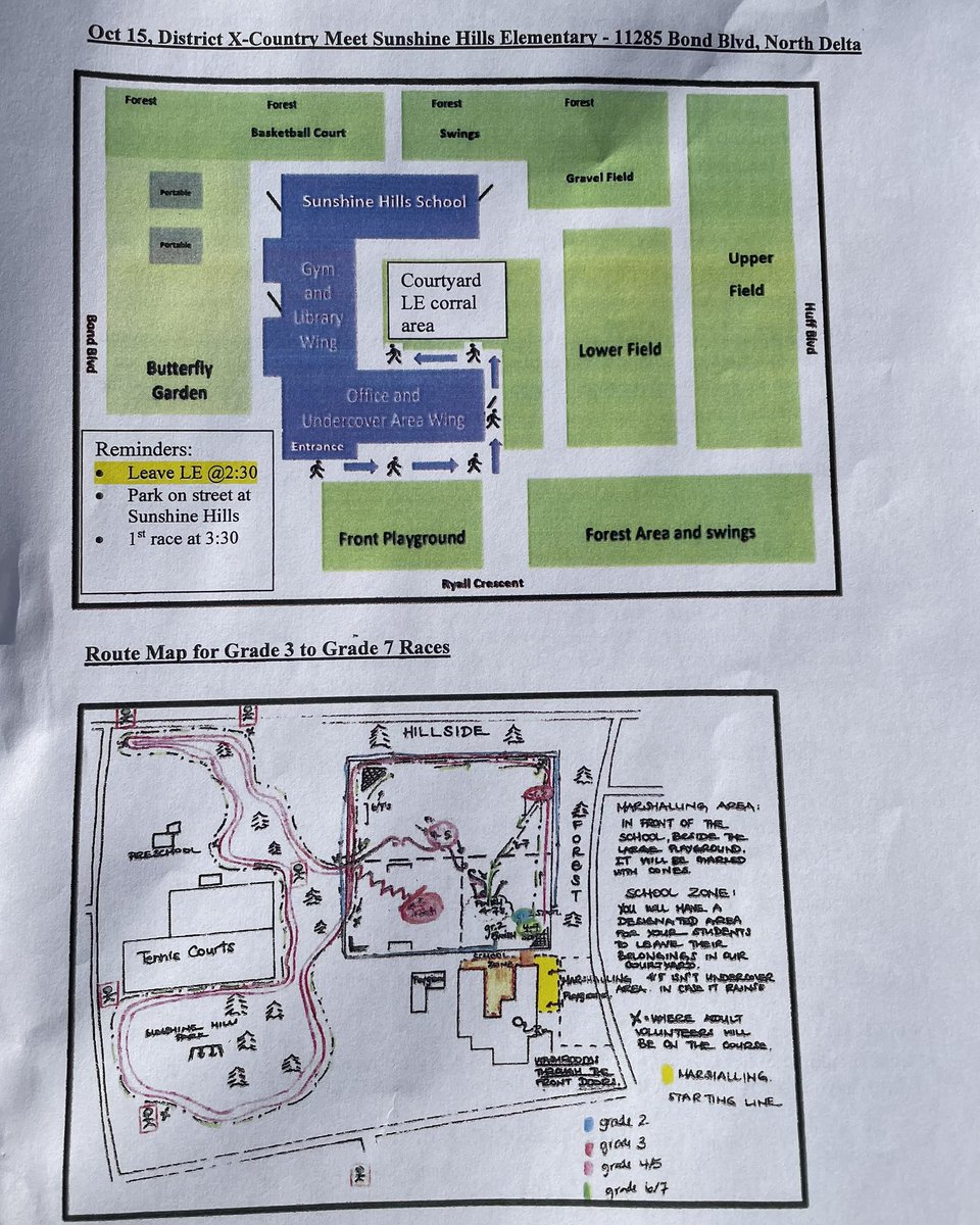 This should be coming home tonight! Kids were to arrange their own rides this time.  Thank you to all the volunteer staff at Ladner El for all the training and support for the big race. Have fun runners and see you there