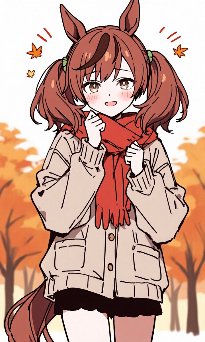 primera5397's tweet image. おはっとネイチャでふー😚💨💨🍁🎈
こちらの朝のイラストはネイチャ秋色コーデです💕😉
今日もよろっとネイチャです😆🍎☕
#AIイラスト #ナイスネイチャ
