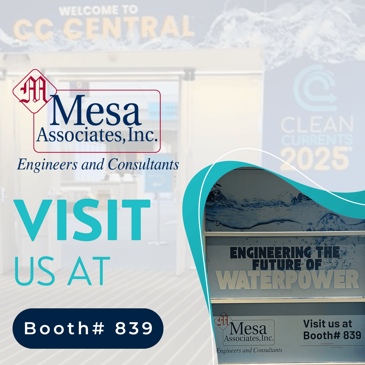 mesaassociates's tweet photo. 🌊 Excited to be in Pittsburgh at #CleanCurrents2025! Sail by booth #839 and visit Mesa Associates, Inc. to dive into our innovative solutions and chat with our amazing team. Can't wait to see you there!
#CleanCurrents #MesaAssociates #Booth839 #Hydro #Engineering #Generation https://t.co/xuUdULTu7Y