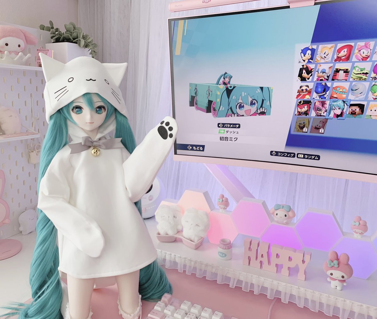 ミクミク^ ̳ᴗ  ̫ ᴗ ̳^🎮💚

 #ソニックレーシングCW