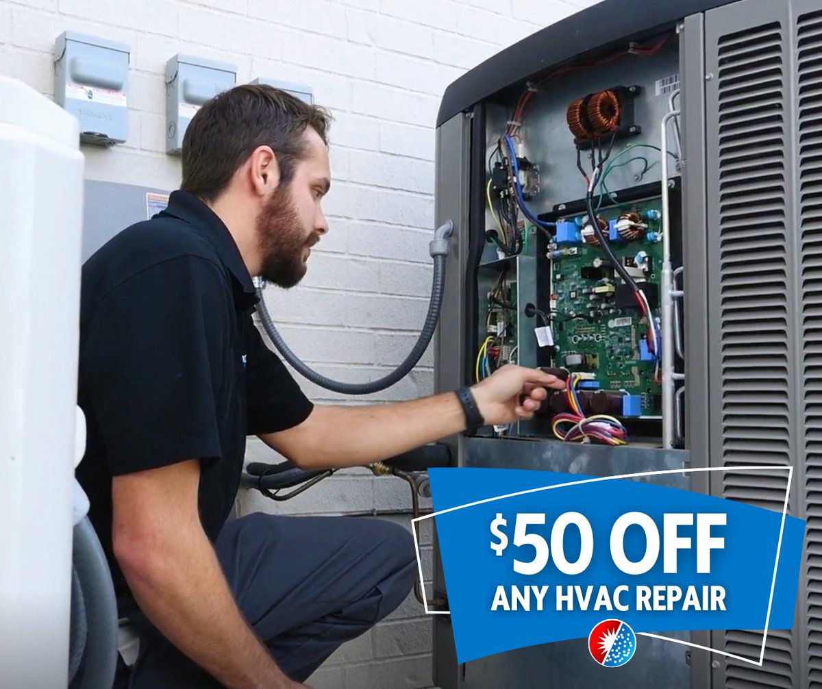 airassurance's tweet photo. Strange noises, weak airflow, or uneven temps?  If your system needs a repair, now’s the time — get $50 OFF any HVAC repair over $300! Visit https://t.co/7ZDh9rd057 to make an appointment. #airassurance #brokenarrowhvac #tulsahvac #hvacrepair https://t.co/ARL2T6Z3x6