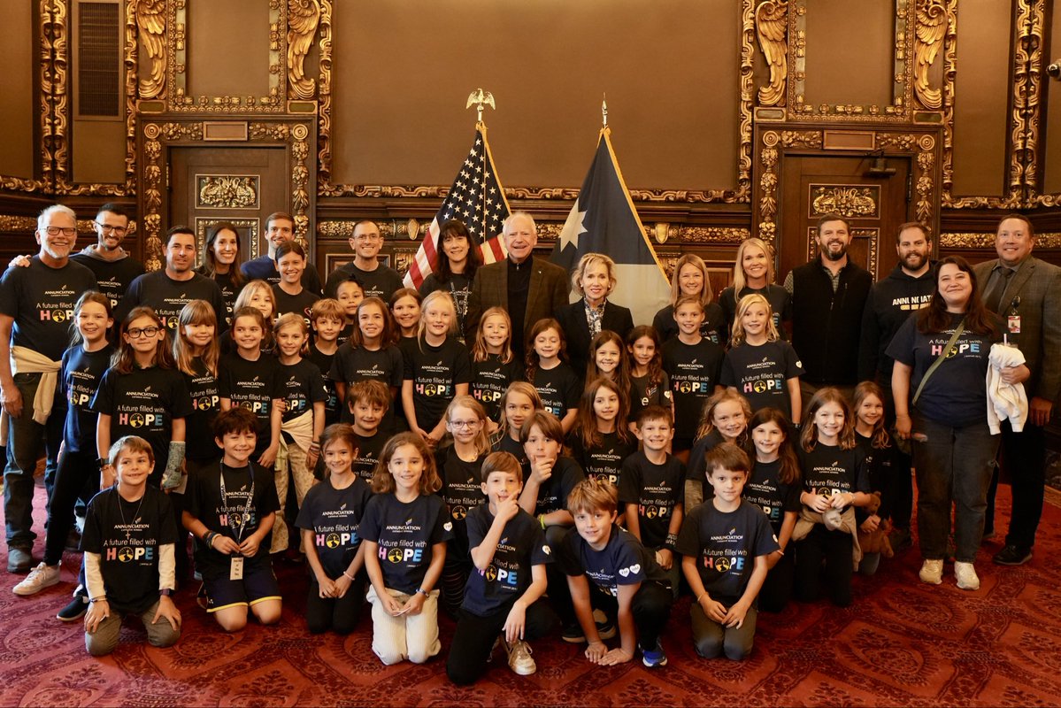 Highlight of my day: the amazing third graders at Annunciation stopped by my office while visiting the Capitol today.