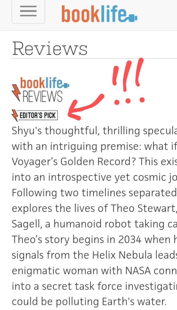 Kimposs1b1e's tweet photo. Pinch me please. Editor's Pick on Booklife by Publisher's Weekly AND comparisons to two Hugo award winners: Binti and Three Body Problem?! ✨😶‍🌫️⚡🔥💥🎉

Link in bio:
https://t.co/jlSvjK8byr

#DUSK #booklife #publishersweekly #SciFiReads #scifi #BookSpotlight #books #bookstoread https://t.co/OkYuc2cxD9
