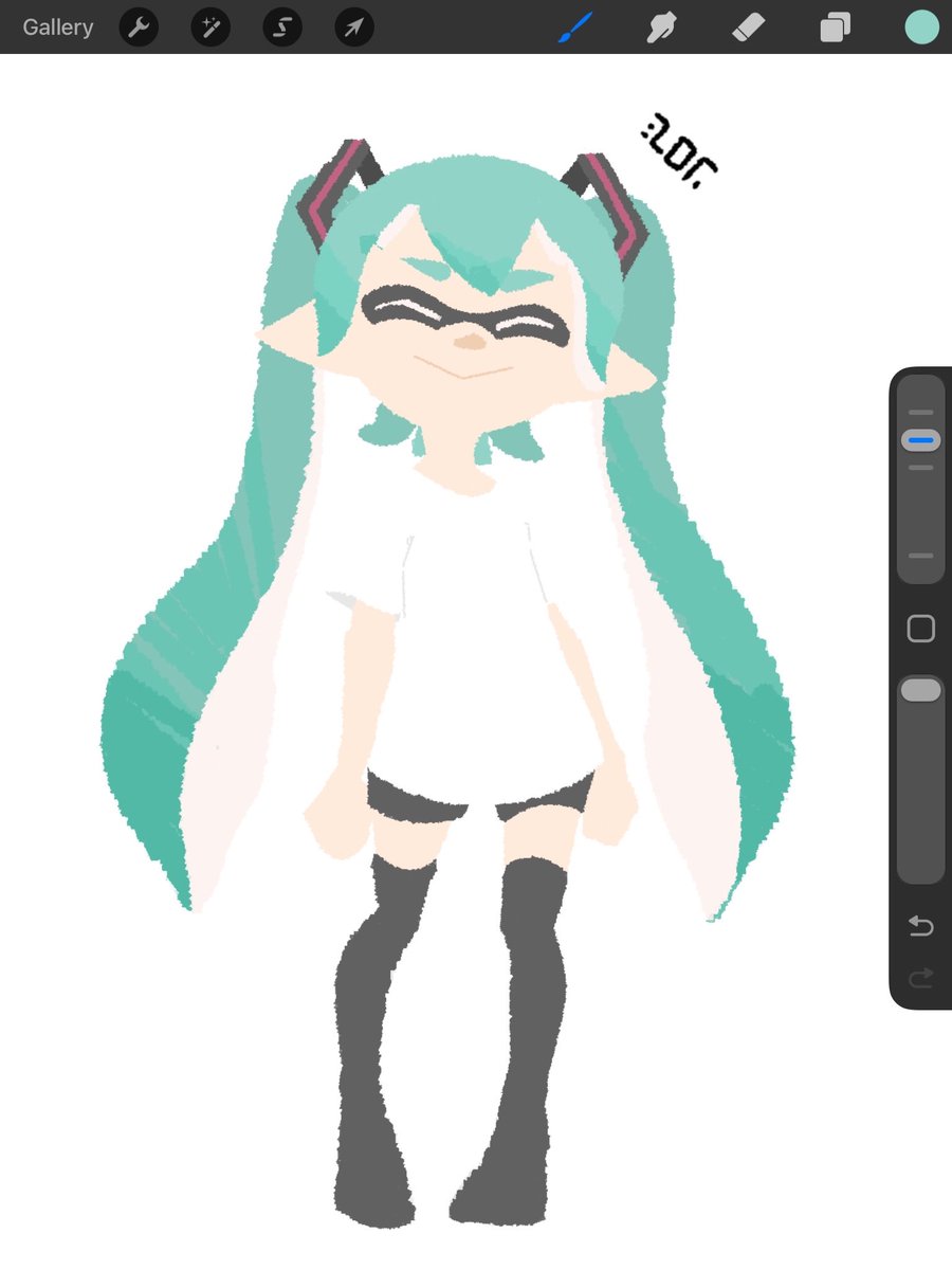 splatsune inku doodle, thank you for 1.9k! 🖤