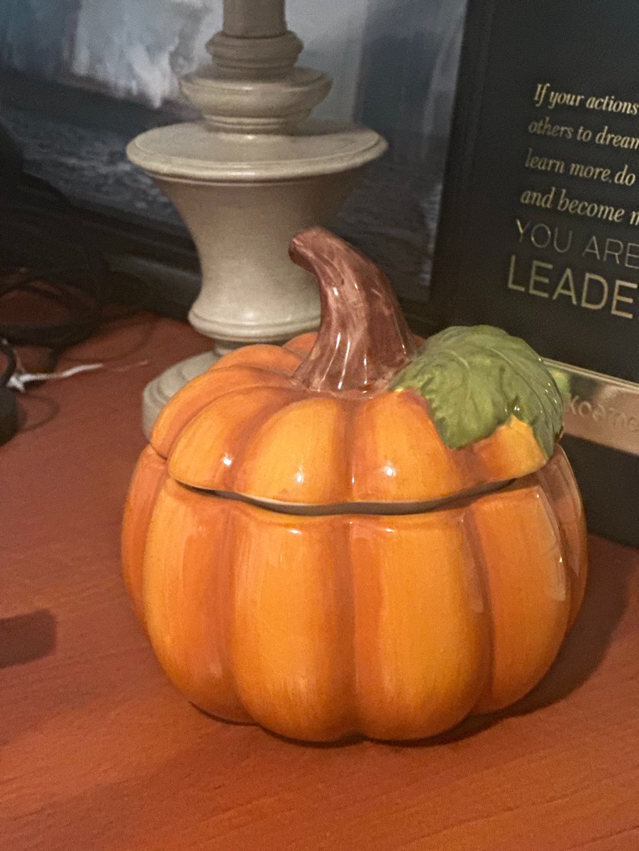 The Pumpkin That Started It All🎃

Nearly forty years ago, my cooperating teacher, Karen Goff, gave me this beautiful, porcelain pumpkin. At the time, it was a simple gift—a token of encouragement for an aspiring teacher finding her way. It was symbolic then because we created a