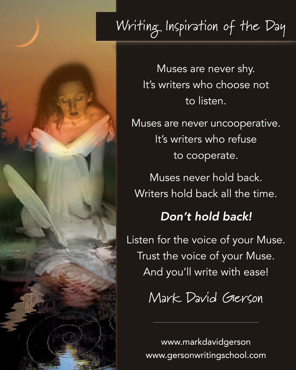 Need help connecting with that your Muse? You're why I created my Fall Writes workshop series. It kicks off 10/19, and there's only one spot left! Claim it now at markdavidgerson.com/events/p/fallw… #writingworkshop #writingtips #WritingCommunity #writersblock