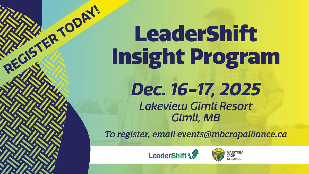 MB Crop Alliance Member?
Can you or your team could use a little “LeaderShift”?  Manitoba Crop Alliance is making a serious commitment to develop their members and we’re grateful for their partnership.  
mbcropalliance.ca/event-listing/…