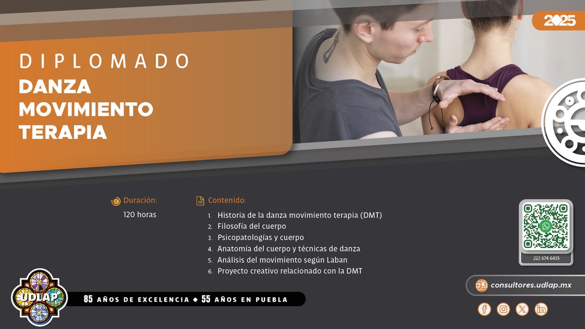 📅 Inicio: 7 de noviembre 2025
🌐 Modalidad: En línea | ⏰ 120 horas

Explora la conexión entre cuerpo, mente y emoción a través del movimiento.
👉 Inscríbete o pide informes en WhatsApp: wa.me/522223554664
🎓 <a href="/udlap/">UDLAP</a>