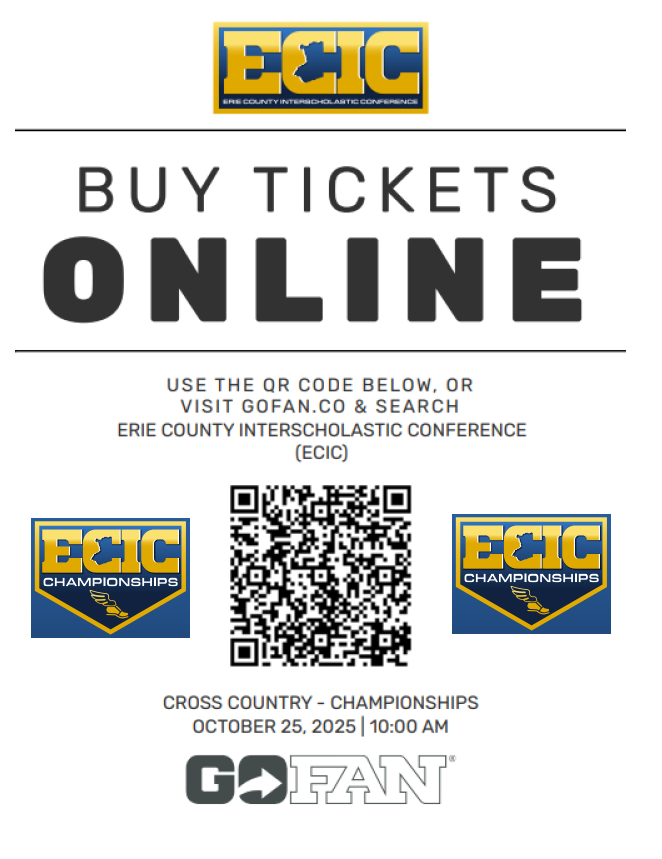 🏃‍♂️🏃‍♀️ Catch the action! <a href="/ECICAthletics/">Erie County Interscholastic Conference</a> Cross Country Championships are next Sat, Oct. 25, @ Alden HS!
🎟️ Tickets: $7 presale on gofan.co/app/school/NY1… / $10 cash at the gate
👕 Championship apparel is online only — sales end TONIGHT at 10 PM! Don’t miss out! <a href="/EdencsdRaiders/">EdenAthletics</a>