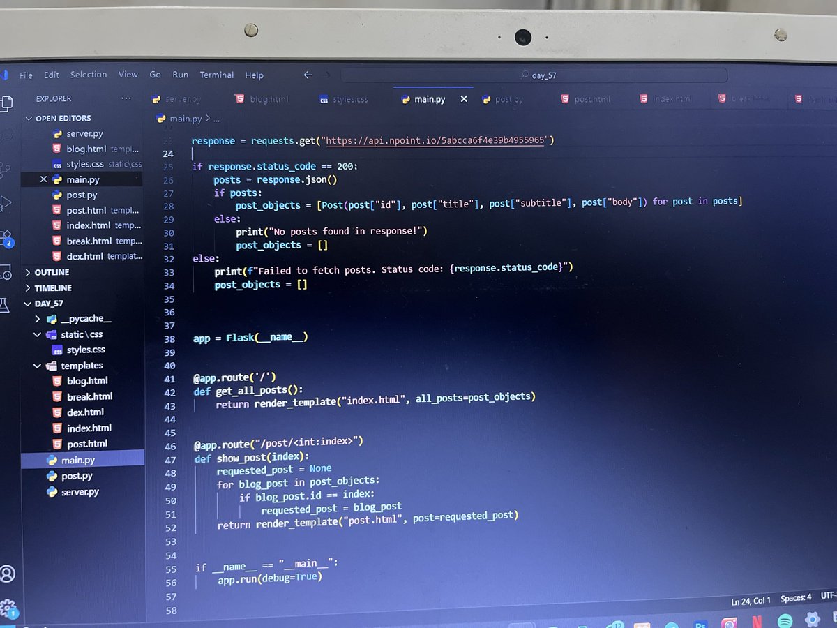 davebraheem's tweet image. Day 29
Flask makes it super easy to manage links dynamically using the url_for() function instead of hardcoding URLs,
I explored Jinja templating, which allows you to pass data from your Flask backend into your HTML templates. With Jinja,
#Flask #Python #Backend #100DaysOfCode