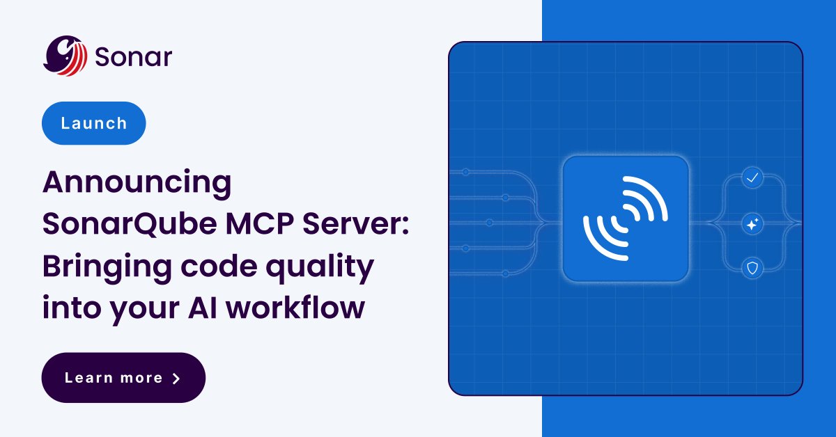 SonarSource's tweet image. You can standardize your code quality tools as easily as you standardize your apps 💯 The SonarQube MCP Server is now available on @Docker Hub. Just docker pull and start building.
Get the details: bit.ly/3KNreKh
#CodeQuality #CodeSecurity