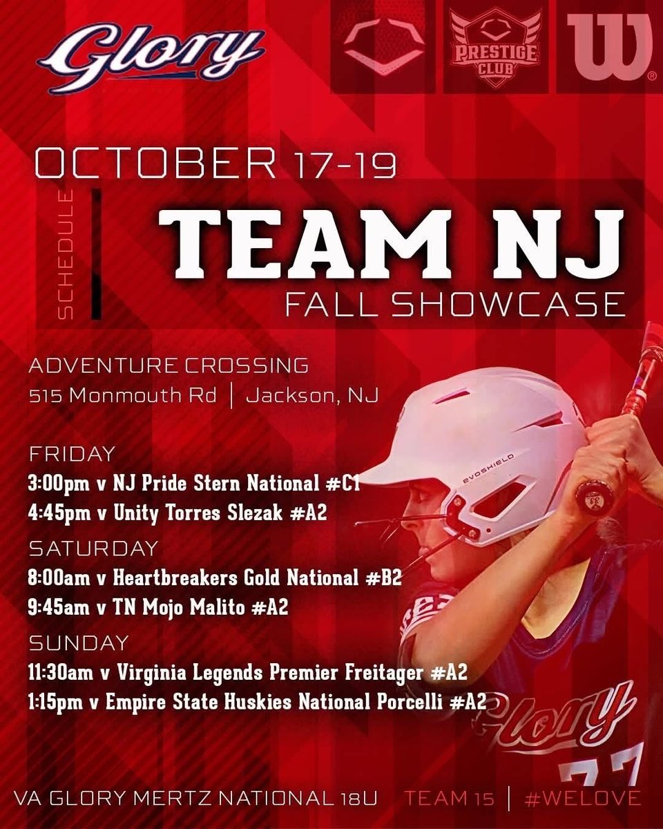 GigiPayne2026's tweet image. Let’s goooo‼️ Time to get back to work💪

Back on the dirt with my girls this weekend at the TEAM NJ Fall Showcase 🥎🔥

Catch us, VA Glory National Mertz at Adventure Crossing, here’s our schedule:

#TEAM15 #WeCan #WeWill