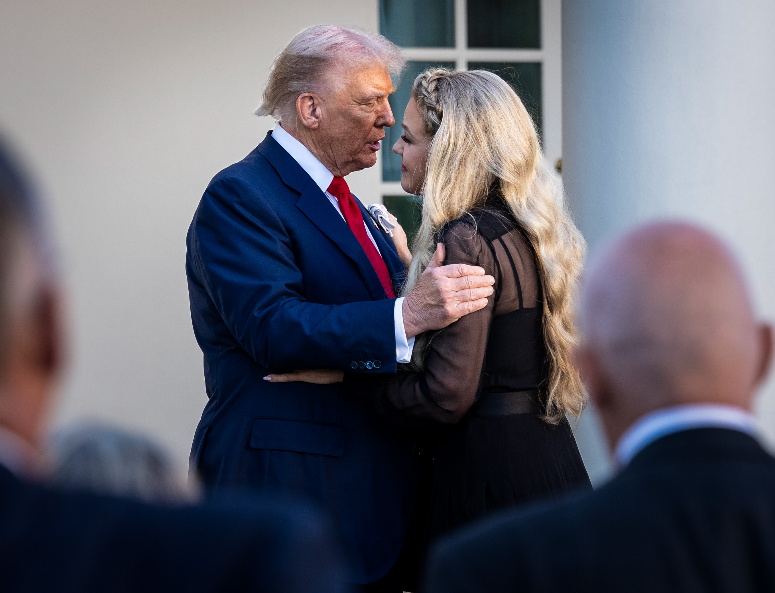 Doug Mills on X: ".@POTUS consoles Erika Kirk after he ...