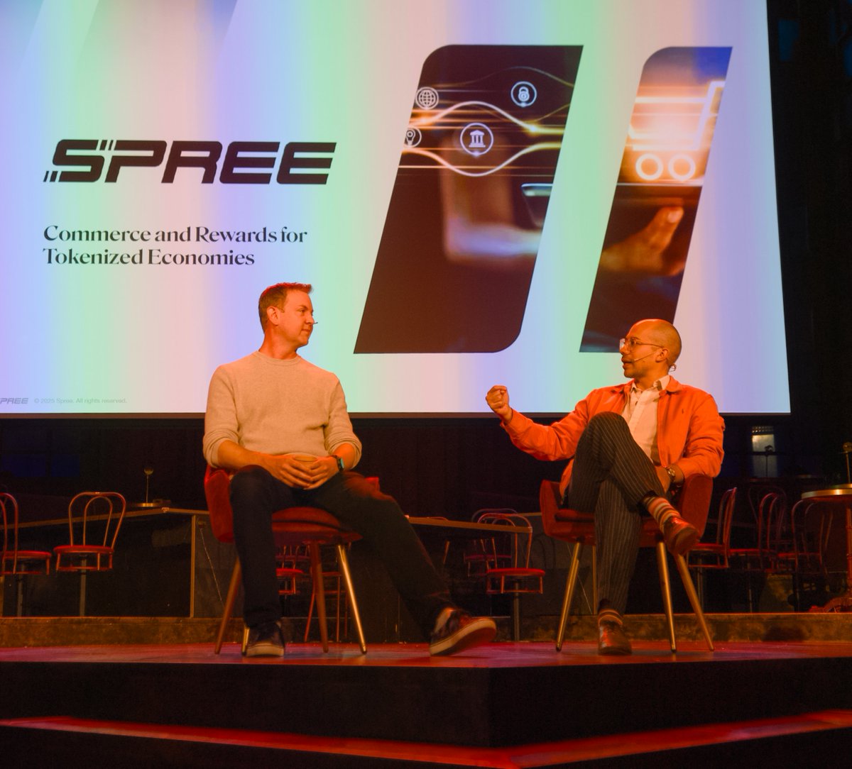spreefinance's tweet image. THANK YOU MADRID 🇪🇸
Spree Finance team @livingspreep @RafaelARoa1 shared Spree's vision for stablecoin commerce, tokenized economies, and creator economies onstage at CreatorHub Madrid with @LuffaMessage @EndlessProtocol @UMusicHotels.
Building with stables? Hit us up.