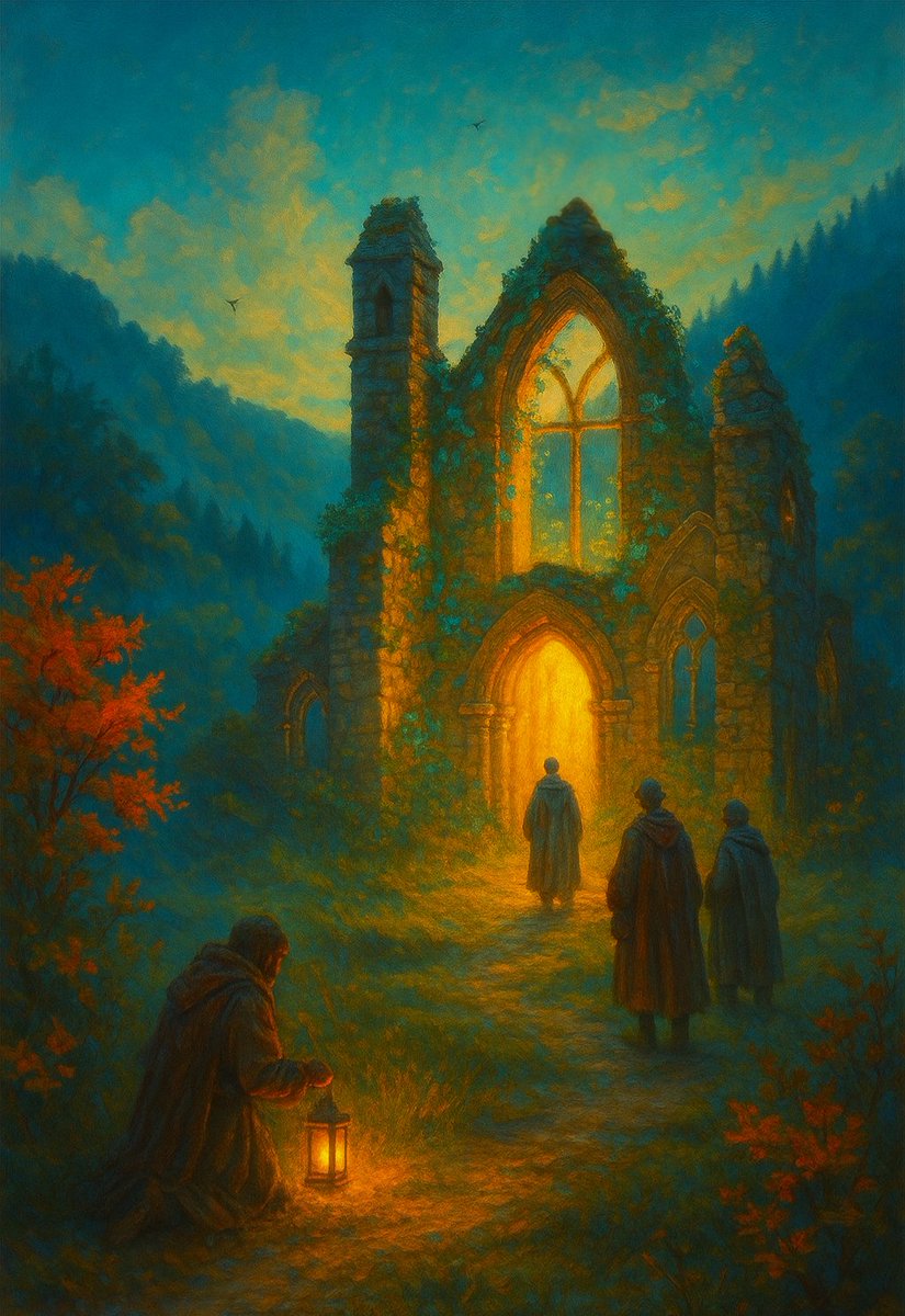 By morning the ruin breathed again. The air was soft with gold, and lanterns long dead burned anew. Strangers gathered, drawn by warmth they could not name. The Wilderlight remembers through us... through all who carry it onward.

#PulpFable #fantasyart #digitalart #art