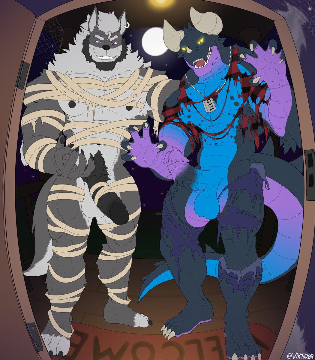 What do you will chose, trick or treats ?
With <a href="/Viktor0R/">Viktor 🔞 (Comms open)</a>