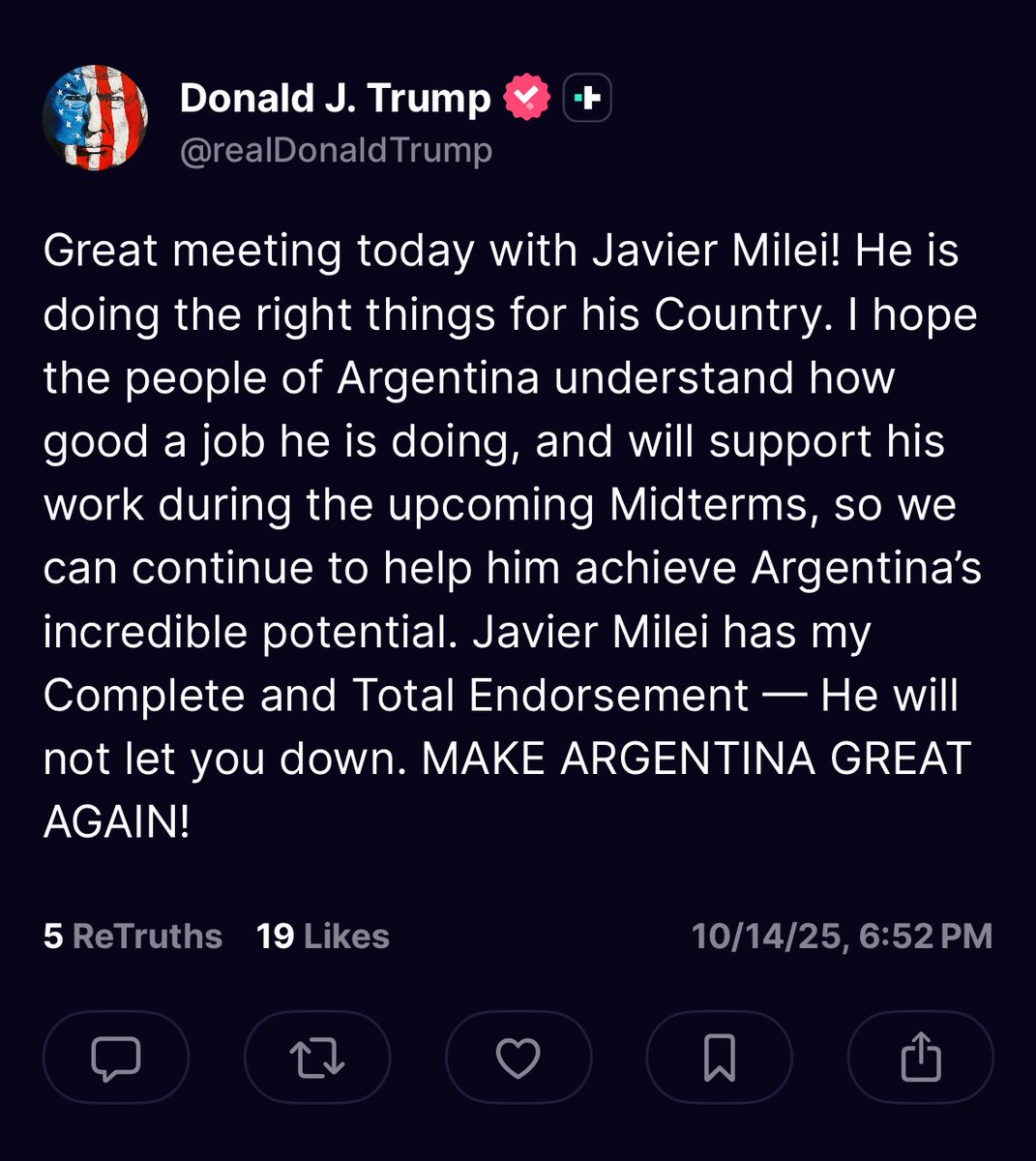 Are we serious? This fucking scammer fuck Milei!!!! U rugged me !!!! I will never forgive u mf. 25 bandos down the drain!!!! Good thing I’m rich as fuck!!!! #nevergoingtoargentina