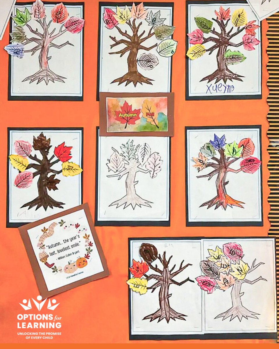 Opt4Learning's tweet image. Colors of fall 🍂
At Options for Learning, creativity and curriculum go hand in hand! Children explore colors, shapes, and textures to learn about the changing seasons. Their artwork tells a story of curiosity, discovery, and fall fun. 🍁
#OptionsForLearning #EarlyLearning…