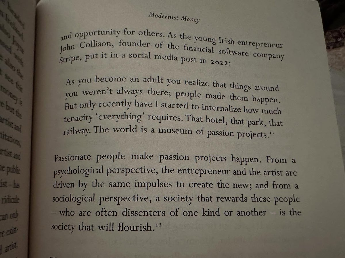 “From a macroeconomic perspective, artists and entrepreneurs both create demand where no demand existed previously. The new products they ofter create their own demand - and this is the key to all economic evolution….
These people make money dance, driving the economy and
