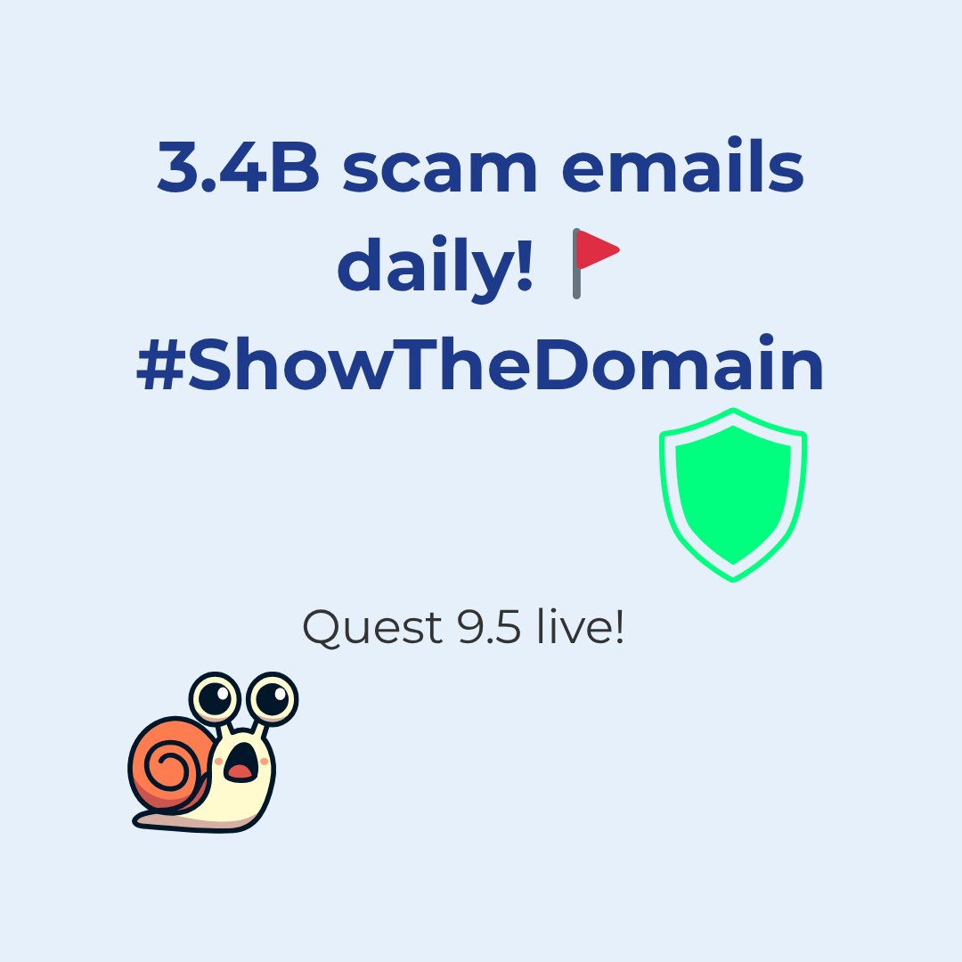 SnapTechBit's tweet image. Quest 9.5 live! 🐌Snail mail or scam mail? 3.4B phishing emails daily. tiktok.com/@snaptechbitpr… #PhishingAwareness #EmailScams Seen a scam? Reply.
