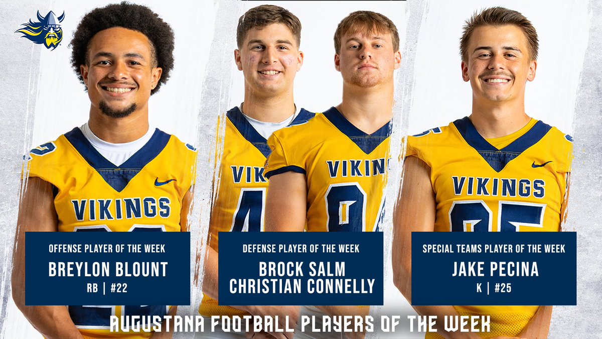 AugieFB's tweet photo. Congratulations to our Players of the Week for Week Six⚔️
🟡 @BreyBlount
🟡 @BrockSalm and @Connelly2828
🟡 @jake_p2772
#BeTheRock ⚔️ #BuildingChampions https://t.co/hu1vJ3qL5K