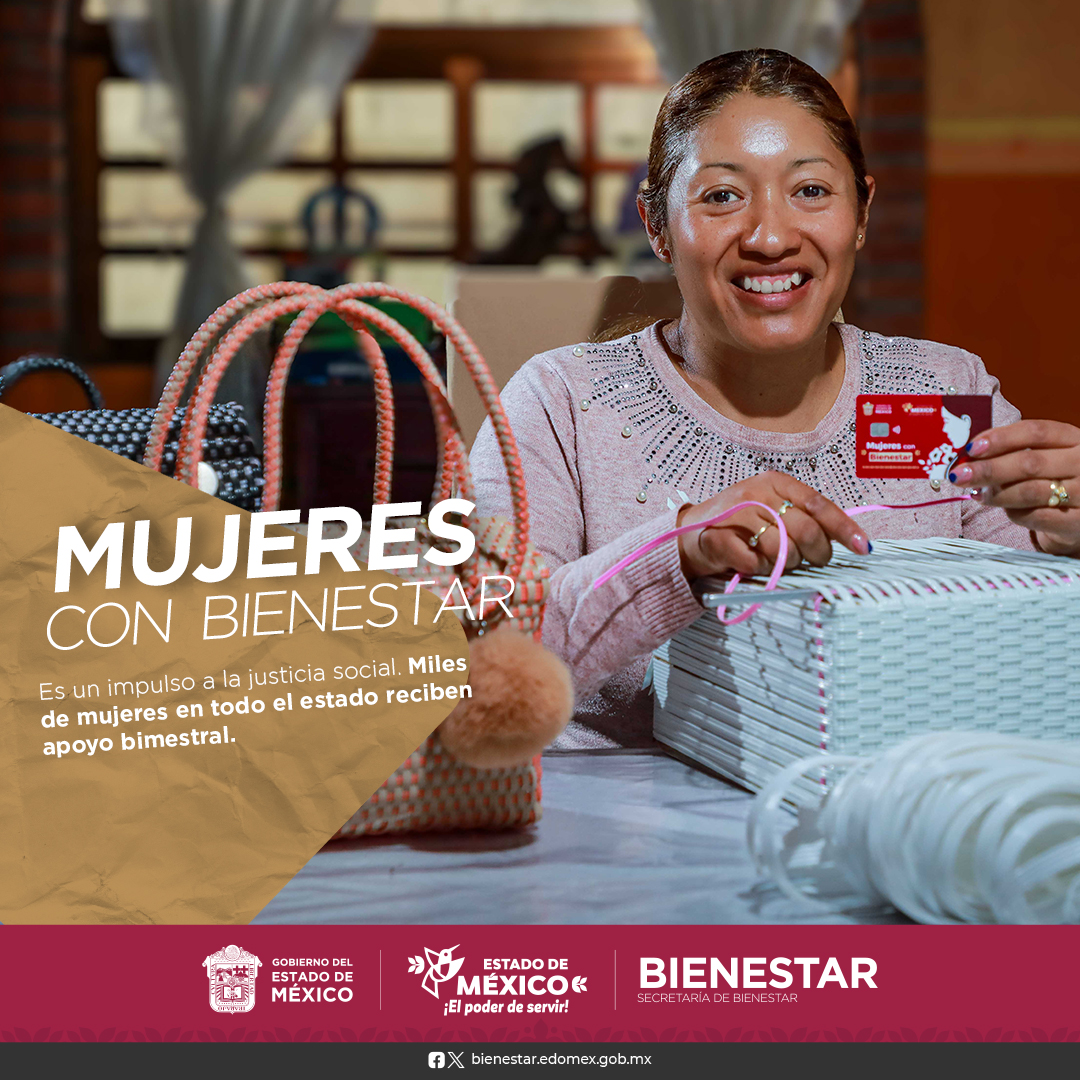 BienestarEdoMx's tweet image. Con #MujeresConBienestar, el @Edomex impulsa la justicia social. Miles de mujeres en todo el estado reciben apoyo bimestral, certificación académica y atención integral. Conoce todos los beneficios en 👉 mujeresconbienestar.gob.mx
#ElPoderDeServir