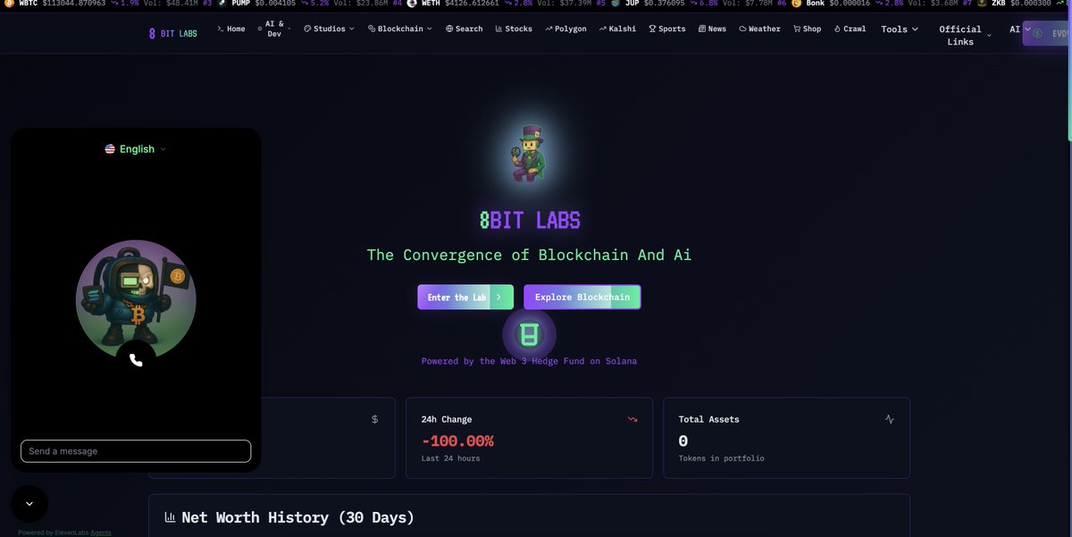 I am officially introducing:

8 Bit Labs on <a href="/solana/">Solana</a> 

The new premiere destination for blockchain and ai.

I would be honored if you would come kick it...

So I can onboard you all to the features!

8BitLabs.Ai