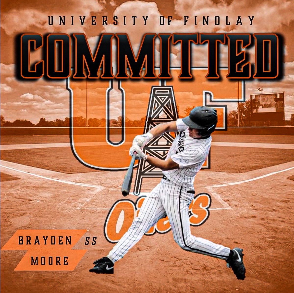 I am excited to announce I am committing to play college baseball at the University of Findlay. Thank you to my parents and grandparents for giving me all the opportunities to fulfill this dream. I want to specially thank my Coach Ronnie Sickinger for all the help and guidance