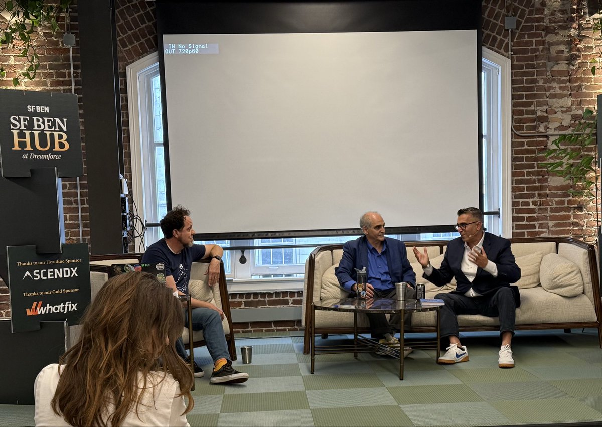 Amazing session in the <a href="/SalesforceBen/">Salesforce Ben</a> Hub @ <a href="/Dreamforce/">Dreamforce</a> 25. Thank you <a href="/charlieisaacs/">Charlie Isaacs</a> and <a href="/ValaAfshar/">Vala Afshar</a> for your inspirational, informative and fun insights. Of course, thanks too to <a href="/pchittum/">Peter Chittum</a> for hosting.  I don’t post on here much but Vala told us to “write more”.