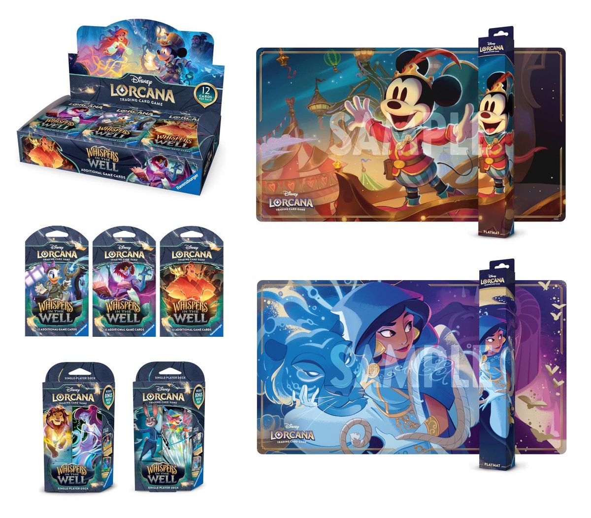 Preorder Disney Lorcana Whispers in The Well set at Amazon! Booster Box  https://t.co/nYl8MHkubU Sleeved Boosters https://t.co/iWHpbiotim Amber &  Emerald Deck https://t.co/lGmMCNGVwU Sapphire & Steel Deck  https://t.co/S0ZfITlsuS Mickey Playmat https://t ...