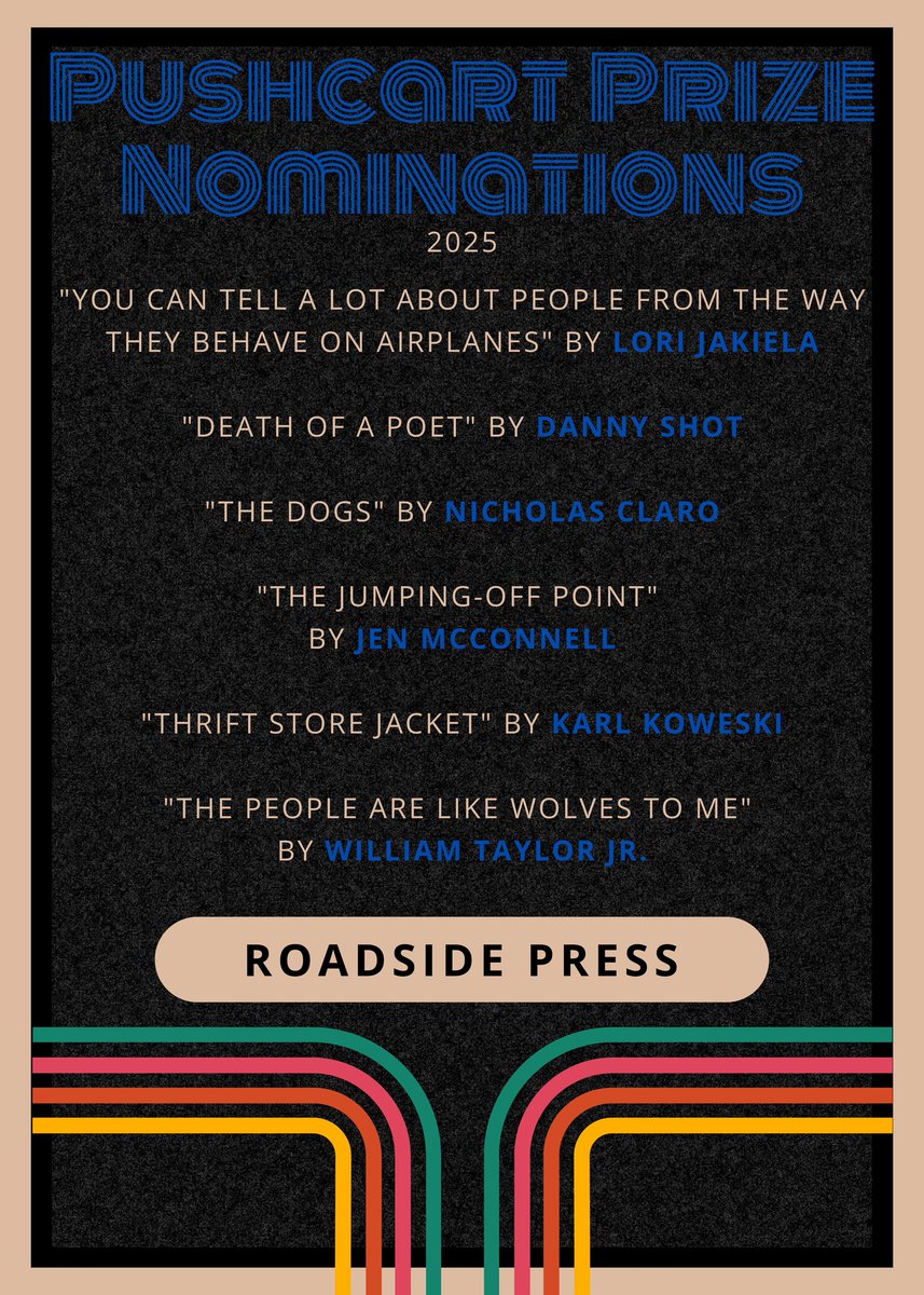 Hey, the titular poem from my upcoming collection, The People Are Like Wolves to Me, has been nominated for a Pushcart Prize! Many thanks to Roadside Press for the honor and for putting together such a wonderfully presented book with me.