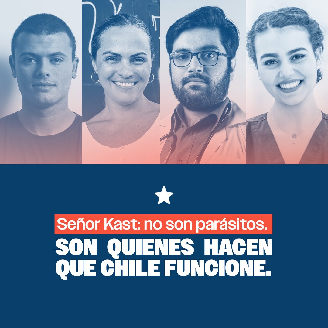 Este es el relato que debia tener el Comando de Jeannette Jara, me encanta la nueva dirección que esta tomando la Campaña en estos últimos 31 días, espero que la Franja sea igual

<a href="/joseantoniokast/">José Antonio Kast Rist 🖐️🇨🇱</a> da la cara y respondele a estos Chilenos ¿Son Parasitos?

#Jara