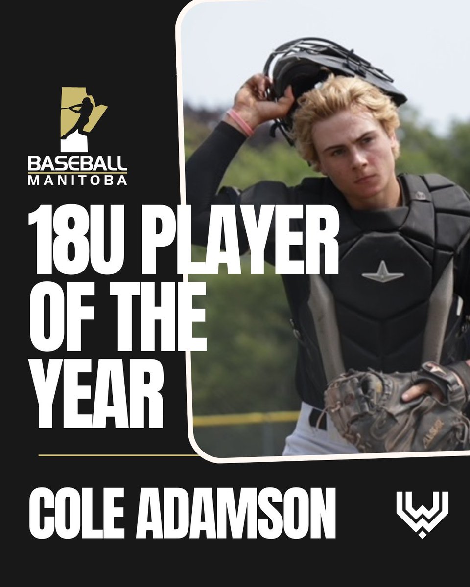 Big congratulations to Cole Adamson, chosen as <a href="/BaseballMB/">Baseball Manitoba</a>'s 18U Player of the Year!

Check out our full write up on our Facebook page! 👇
facebook.com/share/p/1BFZyo…