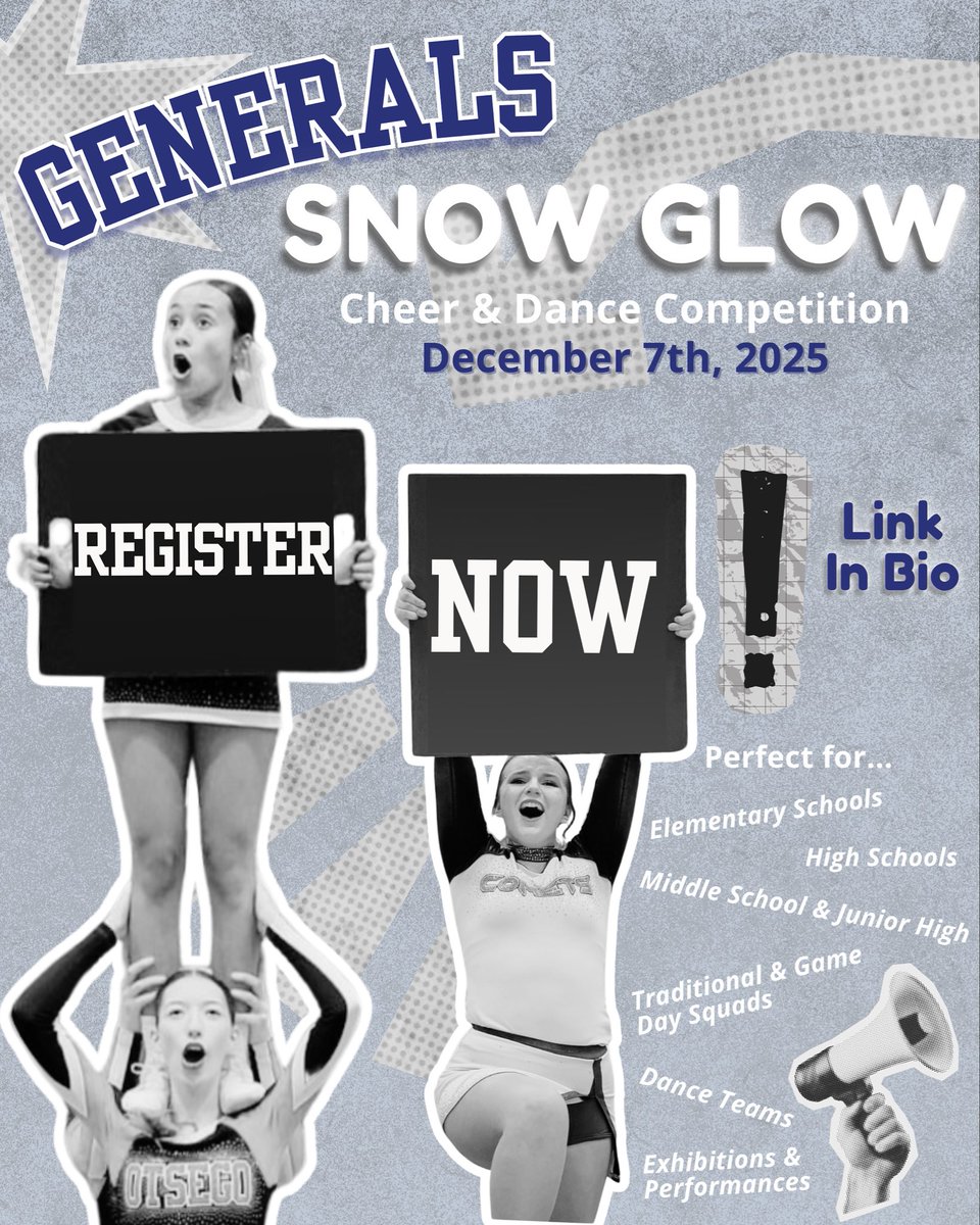 Registration is now open for our 2025 Cheer &amp; Dance Competition! Visit the link in our bio to sign up. See you in December! ❄️🌟