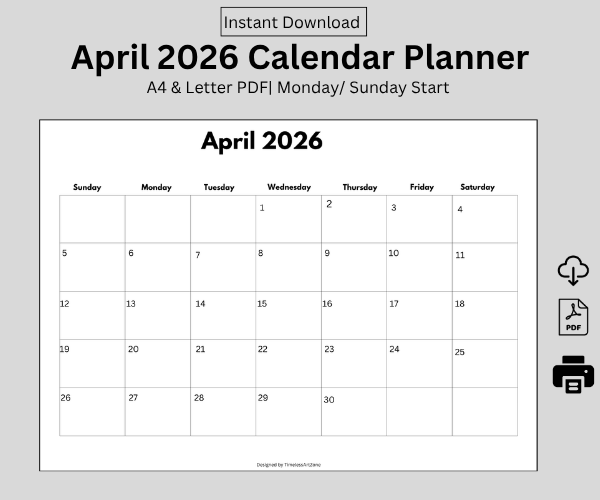 kattwinson's tweet photo. April 2026 is the month to level up your organization game! 🚀  
Stay on top of your deadlines, meetings, and goals with this minimalist calendar 📅  
Download it today!  
👉 https://t.co/GePYBDVRjz
#ProductivityHacks #April2026 #WorkSmart #MinimalistPlanner https://t.co/XUKLsPBvfB