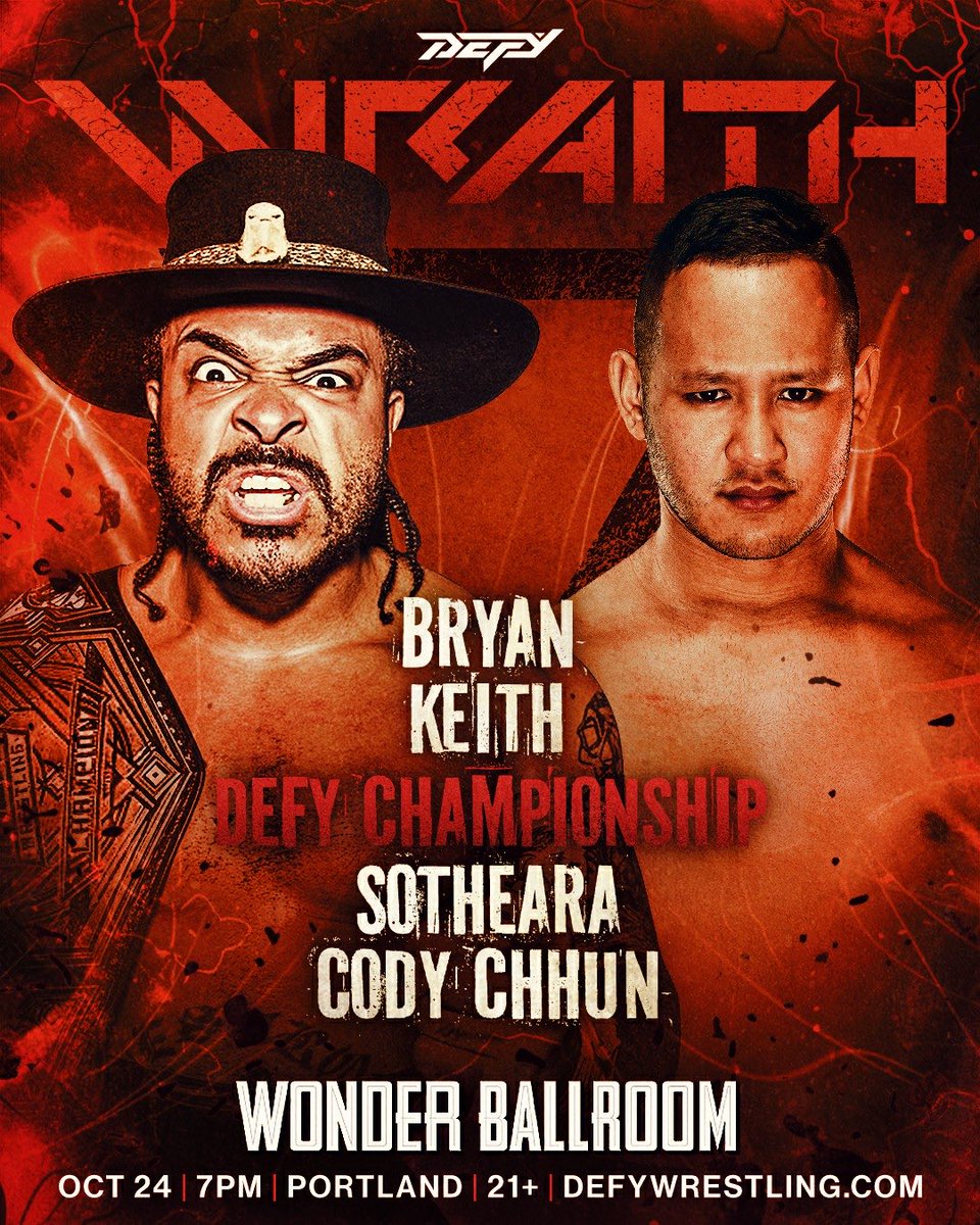 The Bounty Hunter stands his ground.
Bryan Keith vs Sotheara Cody Chhun — Oct 24 | Portland
🎟 defywrestling.com
#DEFYWrestling #WRAITH