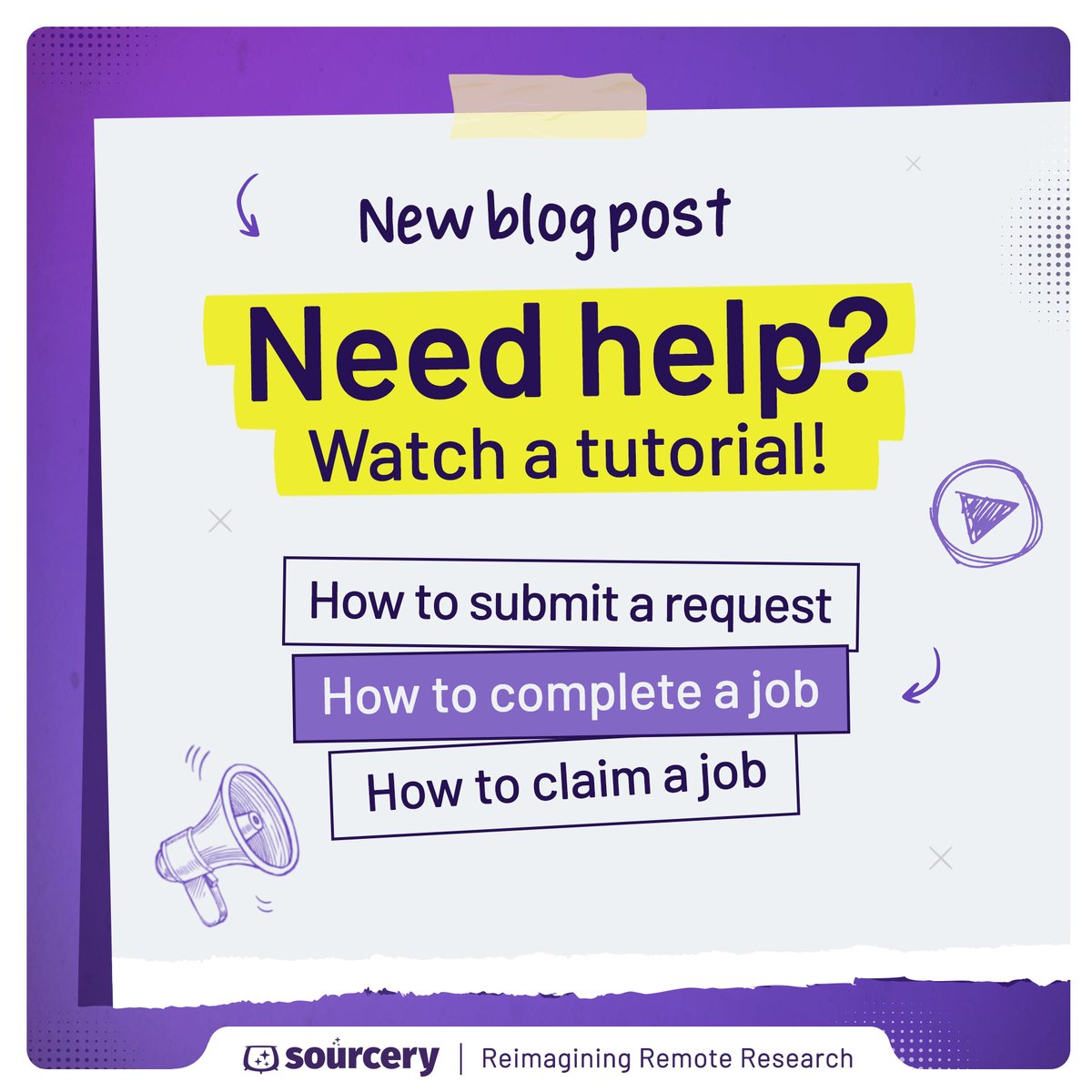 sourcery_app's tweet image. ❓ Need a little help getting started in Sourcery? View this week's blog post for video tutorials on how to submit a request, complete a job, and claim a job!
📰Read all about it on our site: sourceryapp.org/2025/10/13/sou…