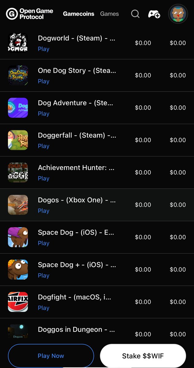 wifgamecoin's tweet photo. 50+ games added and counting for $WIF 🐶 https://t.co/5WohBVhrdd