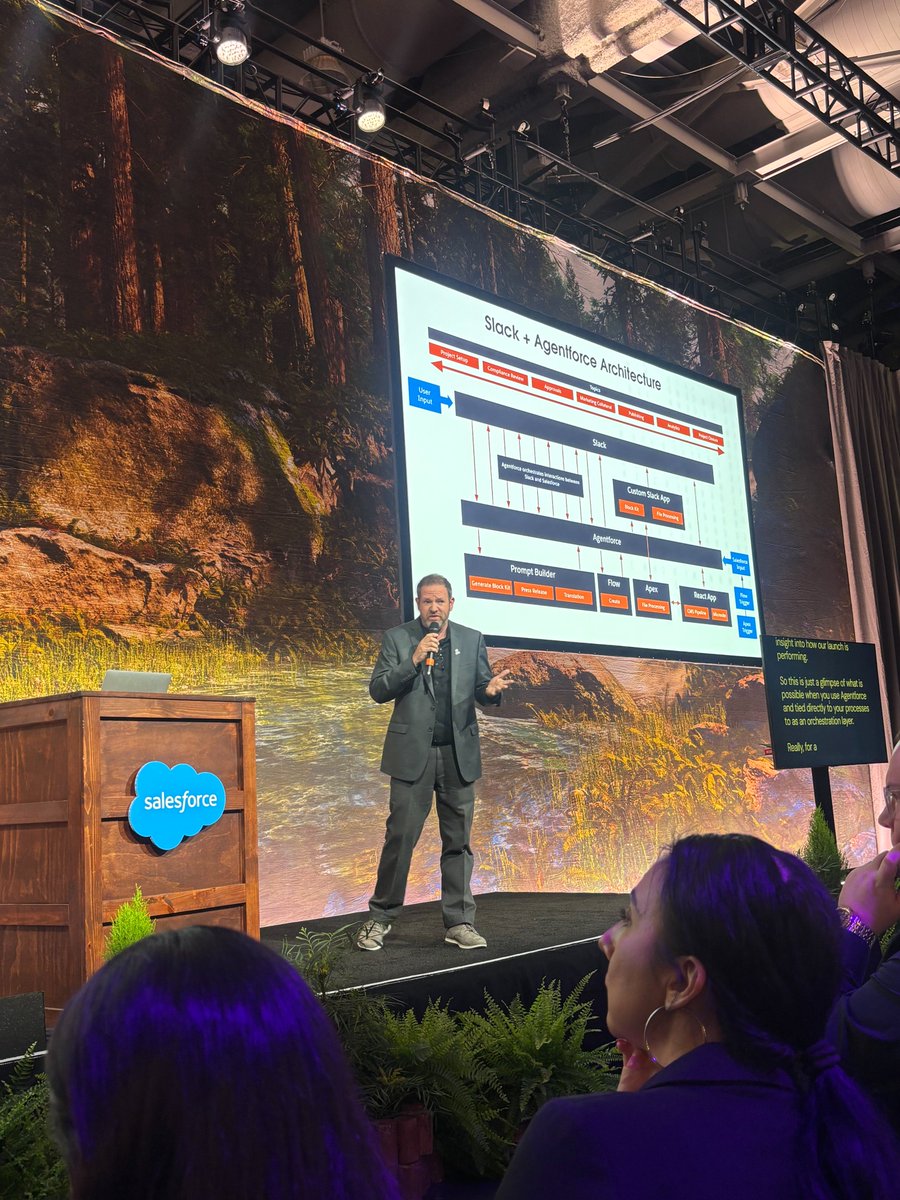 SalesforceAdmns's tweet image. 💡 Innovation is taking the stage at the #DF25 Hackathon Showdown.
Jeff Kallenbach, Anna Bromley, Ohad Idan, and David Cohen are pitching agentic solutions with Agentforce and Slack for $100,000.
Stay tuned for the winners and more details on their solutions. 🏆